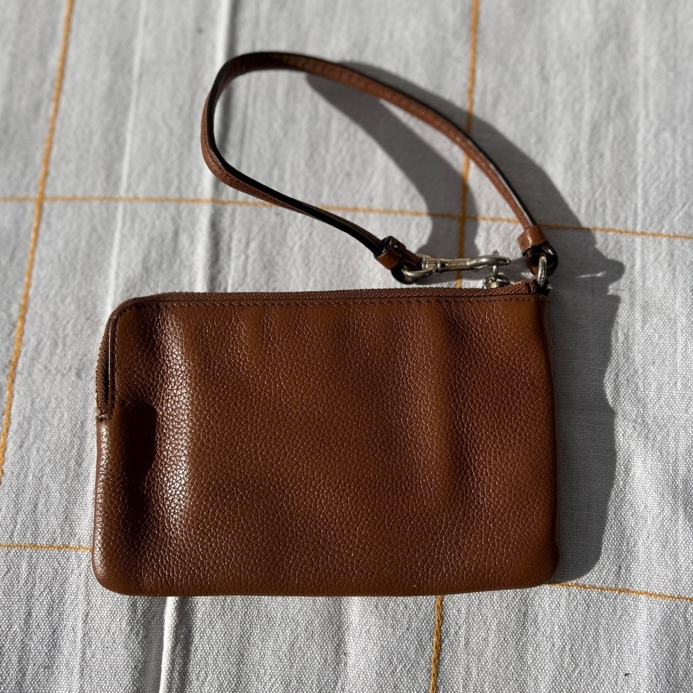 2 for $40 Coach Brown Leather Wristlet - Picture 2 of 2